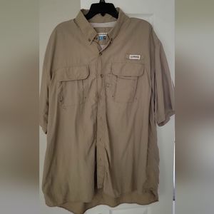 XXL Magellan Outdoors Men's Laguna Madre Solid Short Sleeve Fishing Shirt - Tan